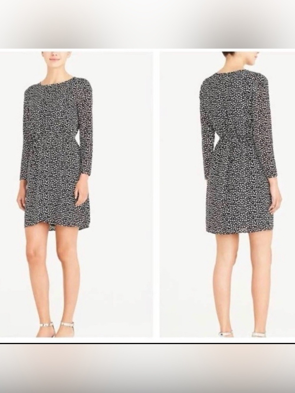 J crew mercantile heat print long sleeve ponded elastic waist dress 0